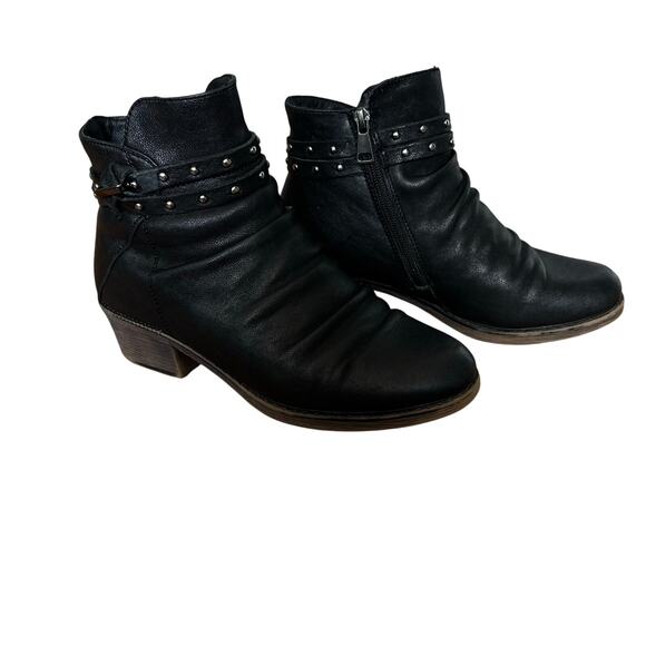 Propet  Black Leather Ankle Boot Roxie Bootie Size 7 W WFX135L - Picture 1 of 9